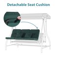 thumbnail image 6 of MCombo 3-Seat Outdoor Patio Swing Chair, Adjustable Backrest and Canopy 4068 (Green), 6 of 9