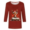 thumbnail image 4 of LbsKUS Reduced,Women's Christmas Tees Funny Gifts 3/4 Sleeve Pullover Tops Ladies Clothes Snowflake Snowman Graphic Tee Shirts Trendy Baggy Crewneck Tshirt(Multicolor,XXL), 4 of 5