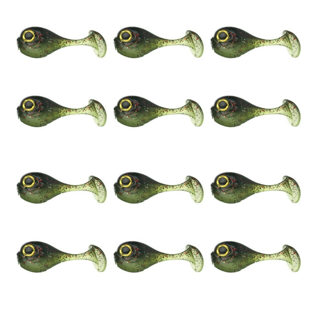 braveheart 12pcs Appât Attrayant Portable Réutilisable Pêche à la Traîne Appâts Appâts Simulation en Forme Utile Pêche Leurre Calmar Poisson Rose Noirâtre Vert