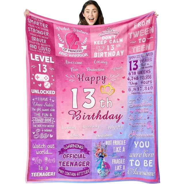 LHSHID 13 Year Old Boy Gift Ideas Gifts for 13 Year Old Boy Blanket 13th Birthday Gifts for Boys 13th Birthday Decorations for Boy Girls Teen Throw Blanket 60"x80"
