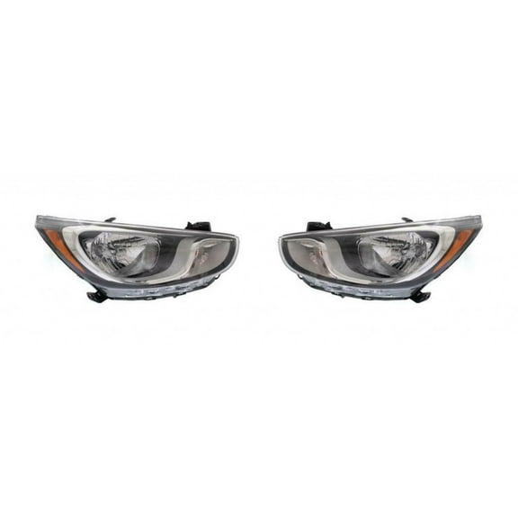 CarLights360: For 2012 2013 2014 Hyundai Accent Headlight Assembly Driver and Passenger Side Multireflector Type w/Bulbs CAPA Certified - Replaces HY2502163 HY2503163
