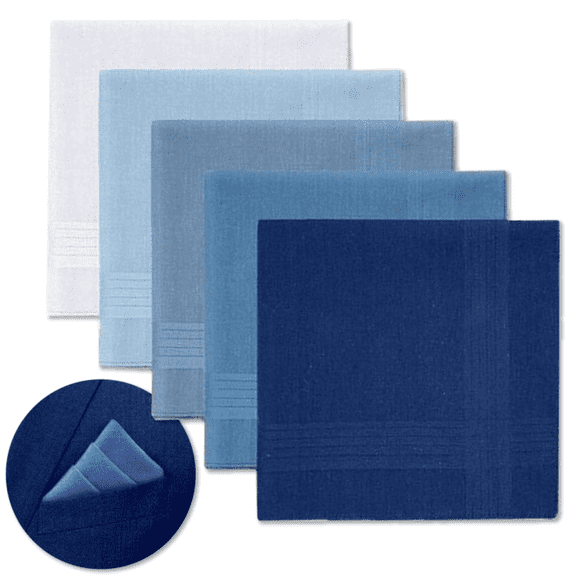 WeiDongzhuo Handkerchiefs for Men-5 pcs Multicolor Plaid Pocket Squares, Large Gents Hankies (15.5" x 15.5" each) , Ideal Father's Day Gift