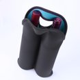 thumbnail image 4 of Manga De Botella Camping Enfriador de neopreno para 2 botellas, funda protectora para bolsa de vino (azul cielo + negro), 4 of 6