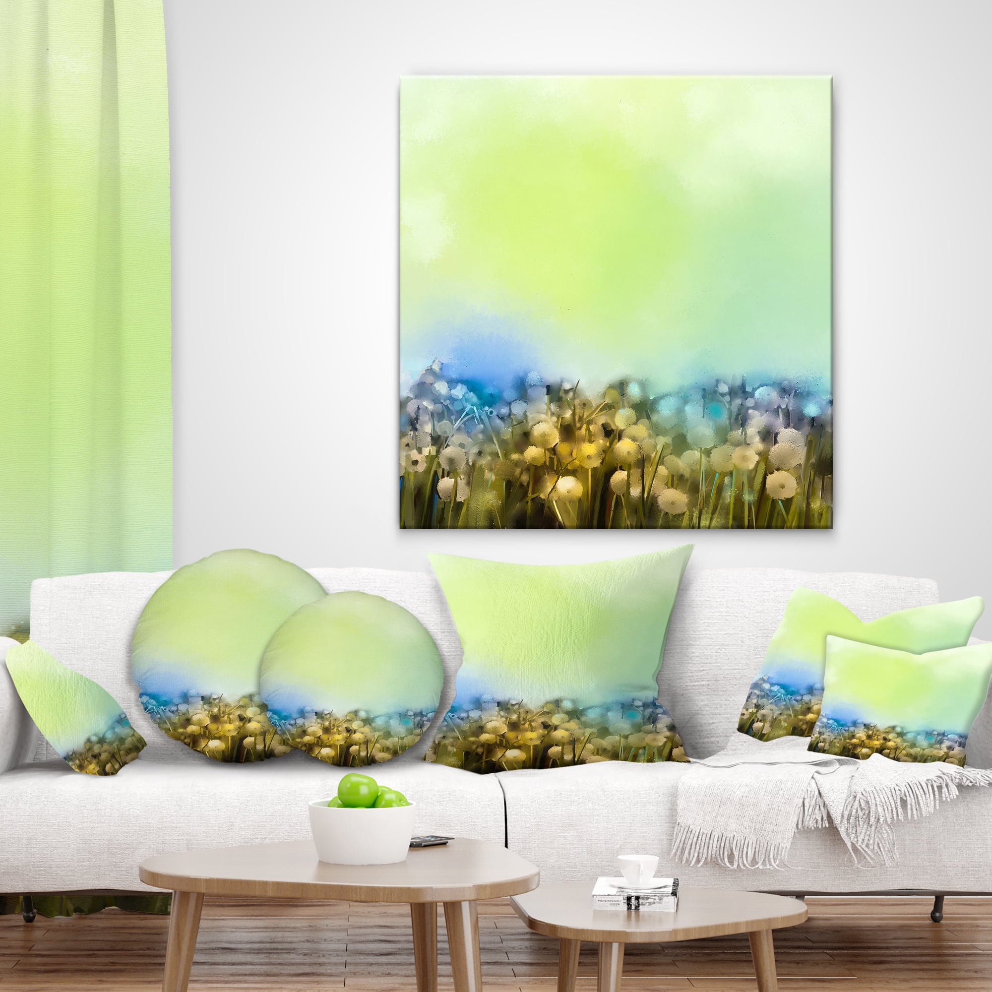Designart White Flowers Garden in Soft Color - Floral Throw Pillow - 18x18