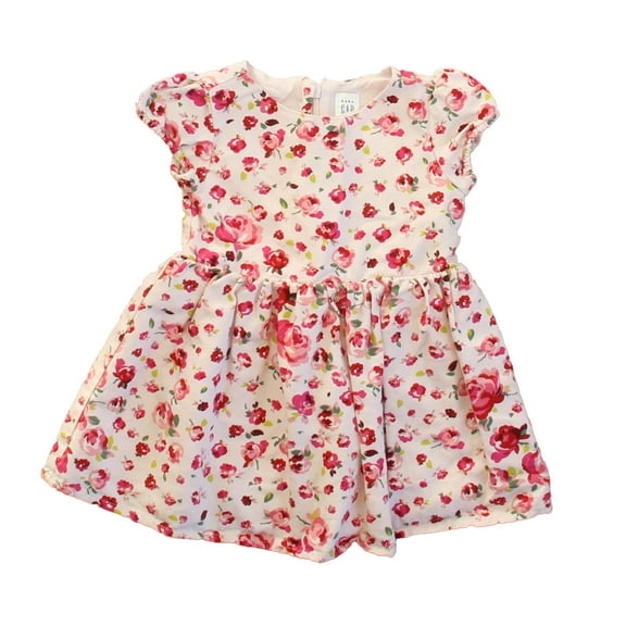 Pre-Owned Gap Girls Pink Floral Dress size: 18-24 Months (Good)