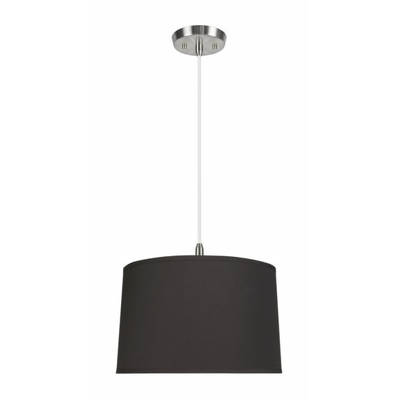 Aspen Creative 72252-11 Two-Light Hanging Pendant Ceiling Light with Transitional Hardback Empire Fabric Lamp Shade, Black, 18" width
