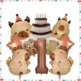 thumbnail image 3 of Caramel Color Number 9 Cartoon Animation Kapibala Theme Birthday Party Aluminum Film Balloon Decoration Party, 3 of 11