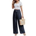 thumbnail image 4 of Anygrew 2-Pack Women Casual Wide Leg Pants High Waisted Business Work Casual Pants，2-Pack, Sizes L-XXL, 4 of 7