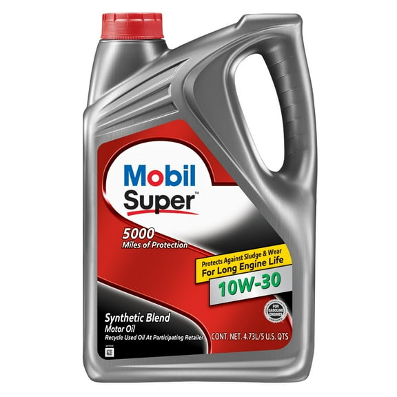 Mobil Super Synthetic Blend Motor Oil 10W-30, 5 Quart