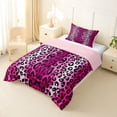 thumbnail image 2 of Erosebridal Black Pink White Cheetah Print Twin Comforter Sets 3-Piece For Teens Adults,Abstract Animal Print Bedding Set,Pink Reversible, 2 of 6