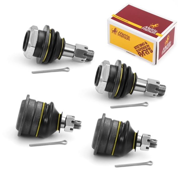 Metrix Premium Chassis Parts - 4 PC Front Upper & Front Lower Ball Joint Kit Fits 11-15 Nissan Frontier, 06-08 Frontier, 00-04 Xterra, 99-04 Frontier RWD, 4WD, Replacement K80591 K90663