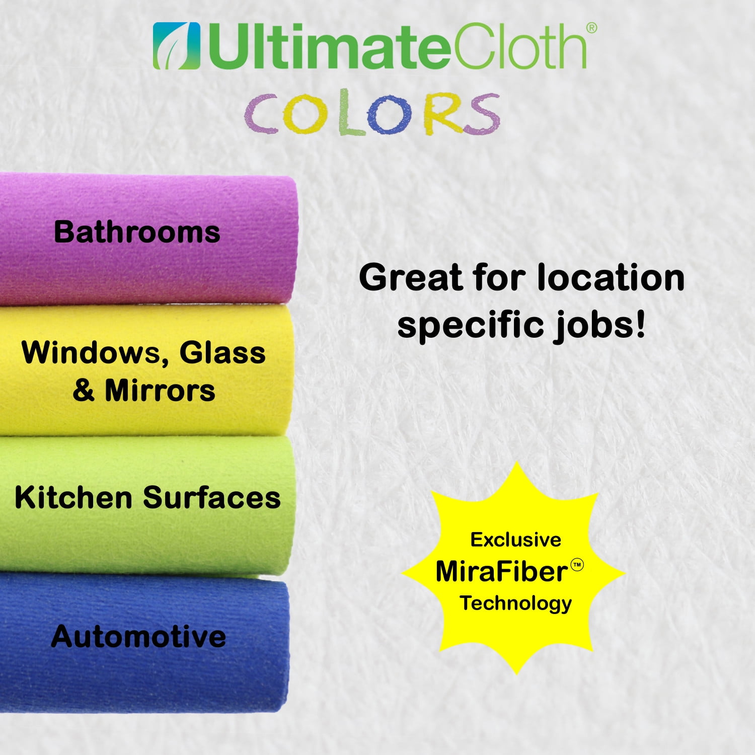 UltimateCloth Colors Standard Sized Cleaning Cloths, Innovative