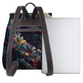 thumbnail image 3 of Balery Colorful Patterned Snake Mochila de Cuero para Mujeres, Gran Capacidad, Bolsa de Viaje Multifuncional, Mochila de Cuero y Bolsa de Hombro para Mujeres, 3 of 4