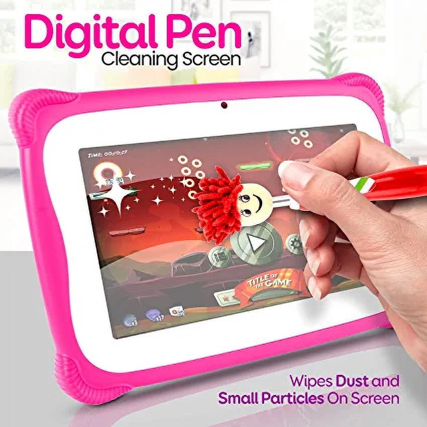 Pyle Kids Tablet W/ Stylus Pen 7 Inch Wi-Fi Android 10 Children Tablet 1GB RAM 8 gb Storage (Pink)