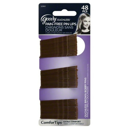 Goody Ouchless Pain-free Pin Ups Brown Bobby Pins - 48 (Best Brand Of Bobby Pins)