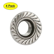 4pcs M10 x 1.25mm Pitch Metric Fine Thread 304 Stainless Steel Hex Flange Nut