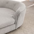 thumbnail image 4 of CQSXDA  Oversized Oval Dog Sofa Linen with Button-Tufted Backrest for Your Pet's Relaxation, Beige, 4 of 8