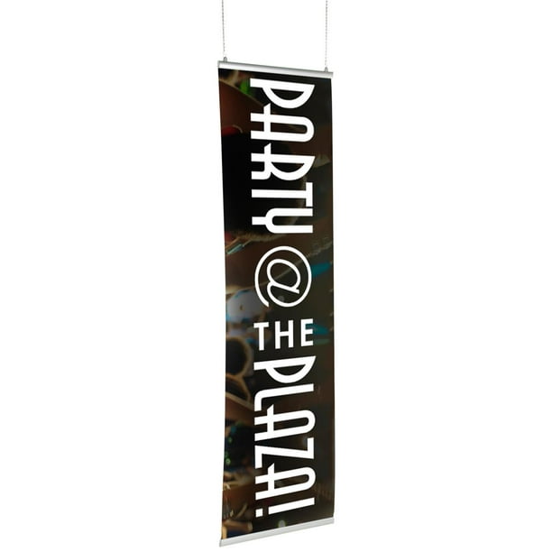 Poster Banner Hanging Rail, 24" Wide, Holds Signs Up To 0.5mm Thick