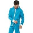 thumbnail image 4 of Notus Unisex Adult 0nesie One Piece Pajama Romper Hooded Zip Sleepwear Jumpsuit for Men and Women Blue L, 4 of 5