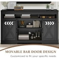 thumbnail image 6 of Royalcraft Television Stand with 2 Shelves and Storage Cabinet, Wood Black, 58', 6 of 10