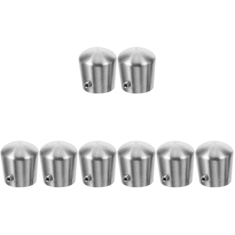 JECOMPRIS 4-Pack Stainless Steel Handrail End Caps – Durable Stair Rail Plugs For Indoor & Outdoor Use