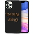thumbnail image 1 of Case Yard Wooden Case for iPhone-12-Pro-Max Soft TPU Silicone cover Slim Fit Shockproof Wood Protective Phone Cover for Girls Boys Men and Women Supports Wireless Charging Stay Weird Design, 1 of 7