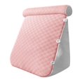 thumbnail image 1 of Almohada triangular multifuncional para cabecero, ideal para sofá y cama. rosa, 1 of 9