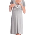 thumbnail image 3 of PALACLOTH Women Short Sleeve Nursing Breastfeeding Dress Knee-length Plain Color Maternity Dress, 3 of 4