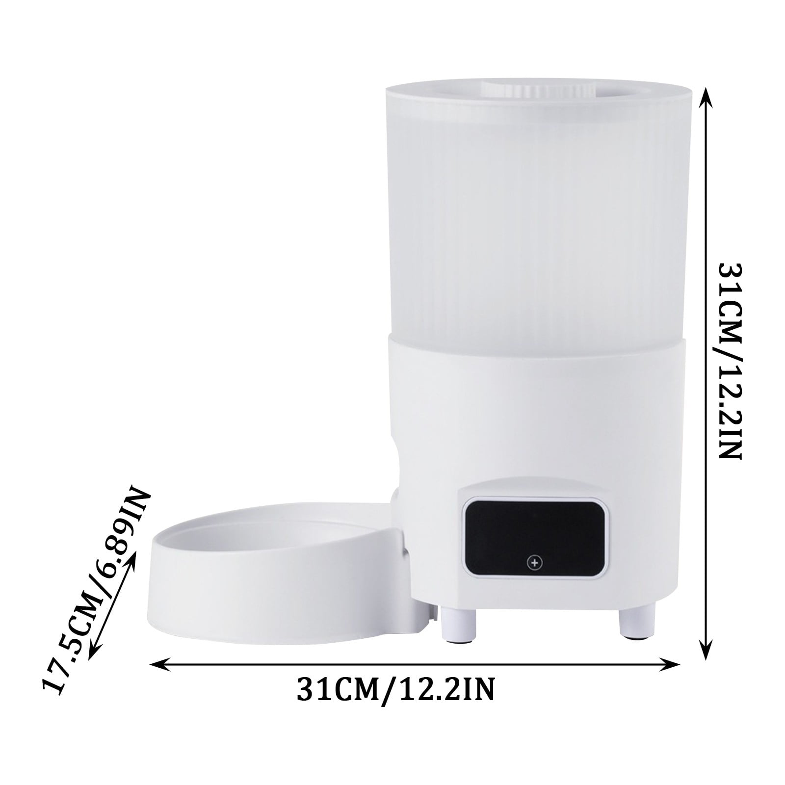 Smart WiFi Automatic Cat Feeder,Programmable Timed Dry Food Dispenser,1-4 Meals Per Day, Portion Control,App Controlled for Remote Feeding,Backup Battery，Plain