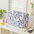 thumbnail image 3 of Uminens Sewing Machine Dust Cover, Floral Quilted Sewing Machine Cover with Pocket, Craft Room Sewings Supply Organizer, 17 Inches, 3 of 3