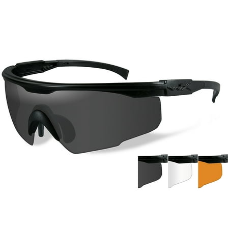 Wiley X Changeable Pt-1 Smoke Grey - Clear - Light Rust/Matte Black Sunglasses