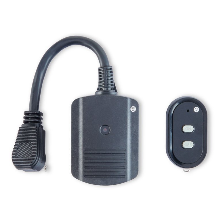 2-Outlet Wireless Remote Control, Indoor/Outdoor, Black, by Holiday Time 