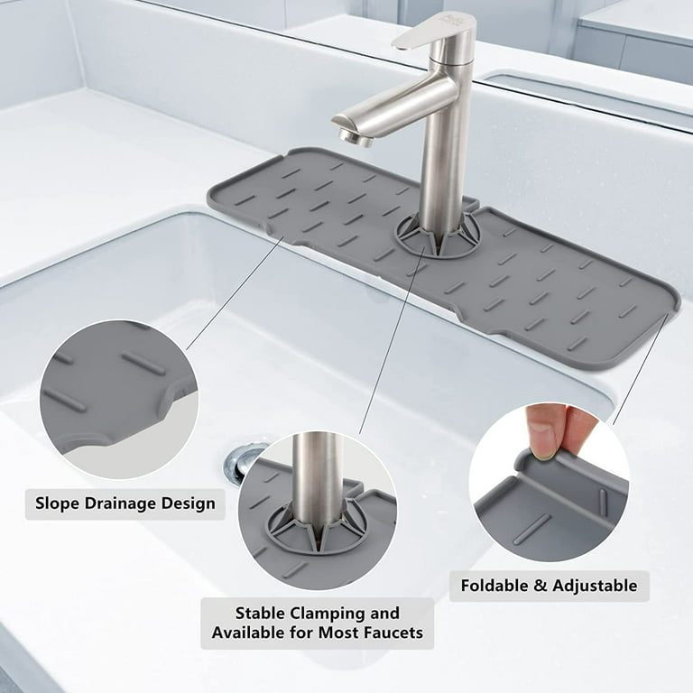 Kitchen Sink Splash Guard Mat - Silicone Sink Water Splash Catcher