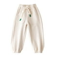 thumbnail image 2 of NAISIBABY Boys Pants, Causal Plush Elastic Waist Winter Kids Active Pants White 7T, 2 of 7