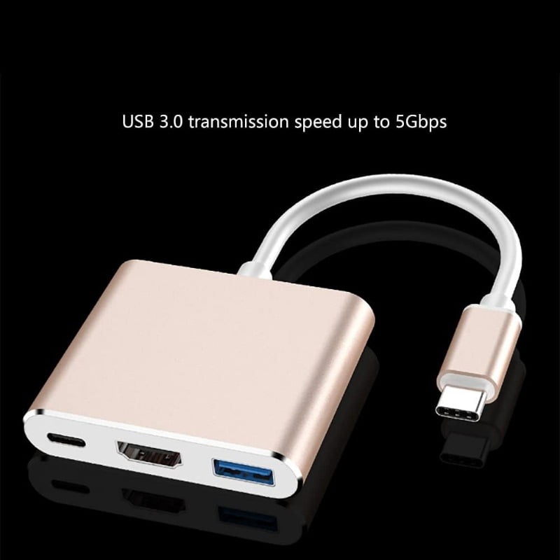 USB C Hub for Type C Laptops, USB C to HD Docking Station with HD, USB 3.0 Port, 87W USB PD Hub