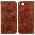 thumbnail image 2 of Compatible with iPhone SE 2022 Embossed Lily Wallet Case with Card Holder PU Leather Flip Cover, 2 of 5