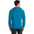 thumbnail image 2 of Port & Company PC78ZH Core Fleece Full-Zip Hooded Sweatshirt, Neon Blue, 3XL, 2 of 5