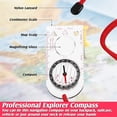 thumbnail image 2 of Navigation Compass Orienteering Compass Boy Scout Compass Hiking Compass with Adjustable Declination ,red，11.5*5.7*1.1cm, 2 of 4