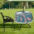 thumbnail image 7 of Coolnut 60" Spring Flower Round Tablecloth, Waterproof Outdoor Tablecloth with Umbrella Hole and Zipper, for Kitchen Dining Picnic Party Home Decor, 7 of 7