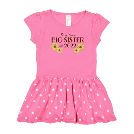 

Inktastic First Time Big Sister Est. 2022 Gift Toddler Girl Dress
