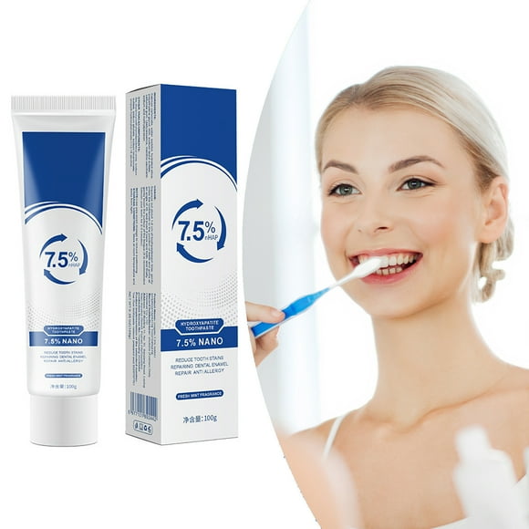 Fiudx Pasta Dental Hidroxiapatita, Pasta Blanqueadora Reparadora Del Esmalte, Gel de Menta para Dientes Sensibles, Uso Diario Durante El Cepillado, Fórmula Segura Sin Flúor, Capacidad de 100 G