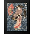 thumbnail image 2 of Eisen, Keisai 11x14 Black Modern Framed Museum Art Print Titled - Geisha in antique pink kimono, 2 of 5