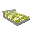 thumbnail image 2 of Ambesonne Floral Fitted Sheet & Pillow Sham Set, Green Flower Pattern, Full, Pale Green White, 2 of 2