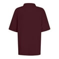 thumbnail image 4 of Women’s Casual Collared Shirt Summer Essential Lightweight Breathable Top Wine M, 4 of 7