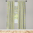 thumbnail image 3 of Ambesonne Ikat Curtains, Old Form Shapes Bundles, Pair of 28"x95", Grey White Yellow, 3 of 5