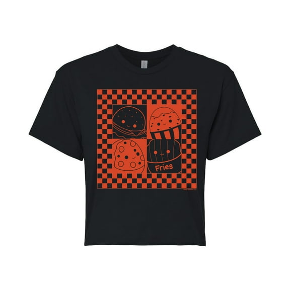 Squishmallows - Fast Food - Juniors Cropped Short Sleeve Graphic T-Shirt
