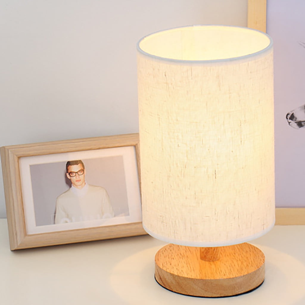 white wooden bedside lamps