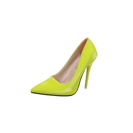 

Eloshman Women Dress Pumps High Heel Pumps Stiletto Heels Shoes Slip On Dress Shoes Heels and Pumps Wedding Comfy Pumps Work Anti-Slip Pointed Toe Pumps Green 4.5