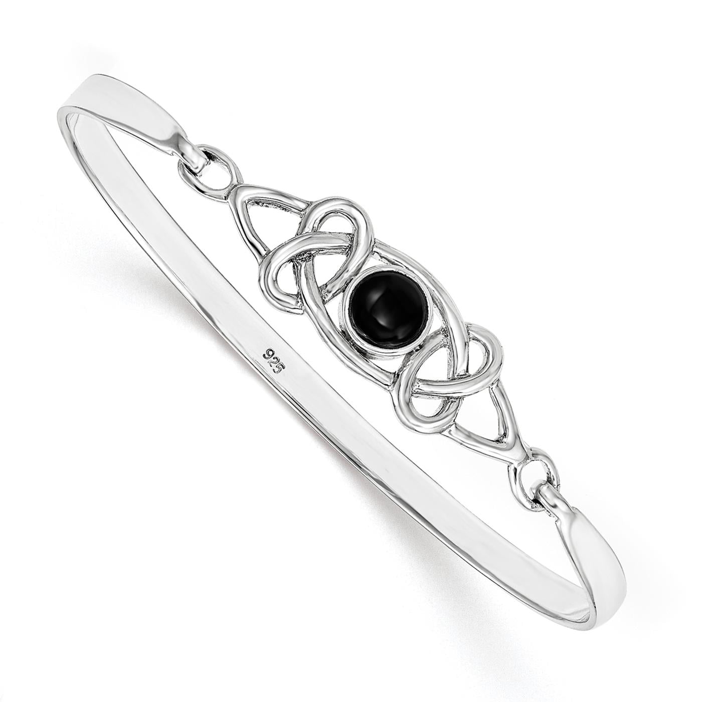 Fusion Collections - 925 Sterling Silver Round Black Onyx Flexible ...