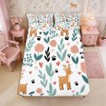 thumbnail image 4 of Manfei Cute Deer Queen Sheets 4 Pieces,Cartoon Flowers Queen Sheet Sets,1 Flat Sheet,1 Fitted Sheet and 2 Pillowcases, 4 of 6